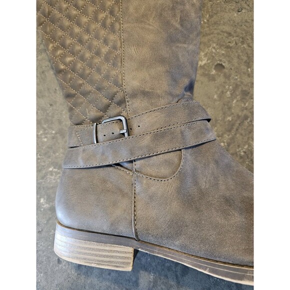 Torrid Wide Calf Stretch & Quilted Over Knee Boots Brown Taupe Womans Size 8.5 W - Picture 5 of 13